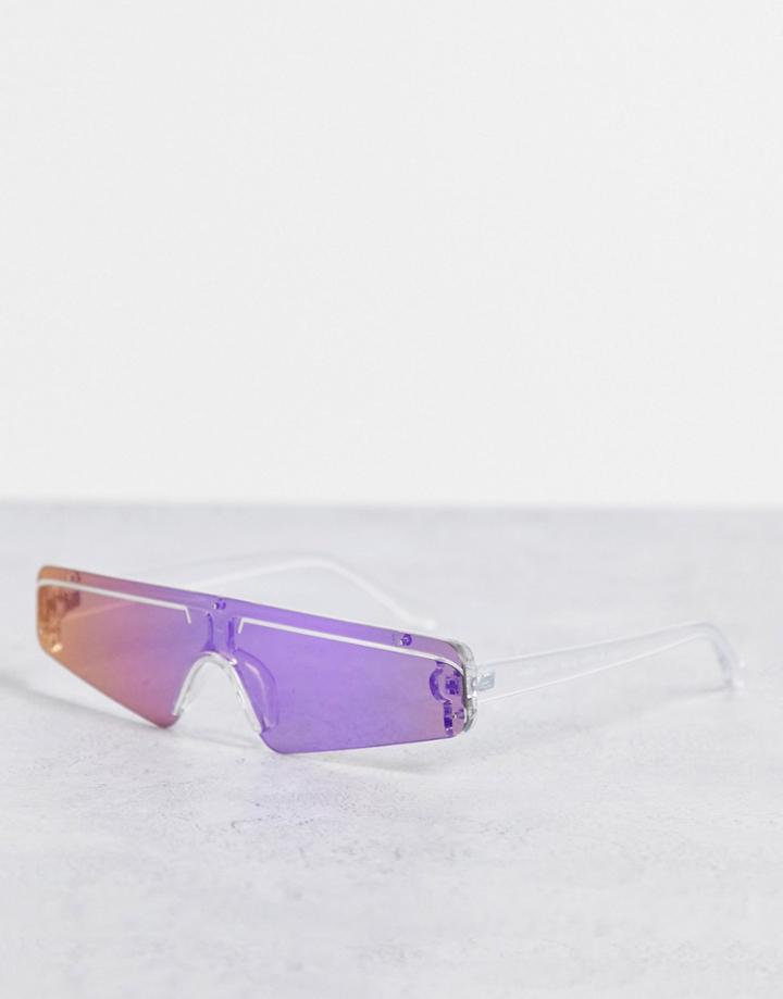 Aj Morgan Teeny Weeny Shield Sunglasses-clear