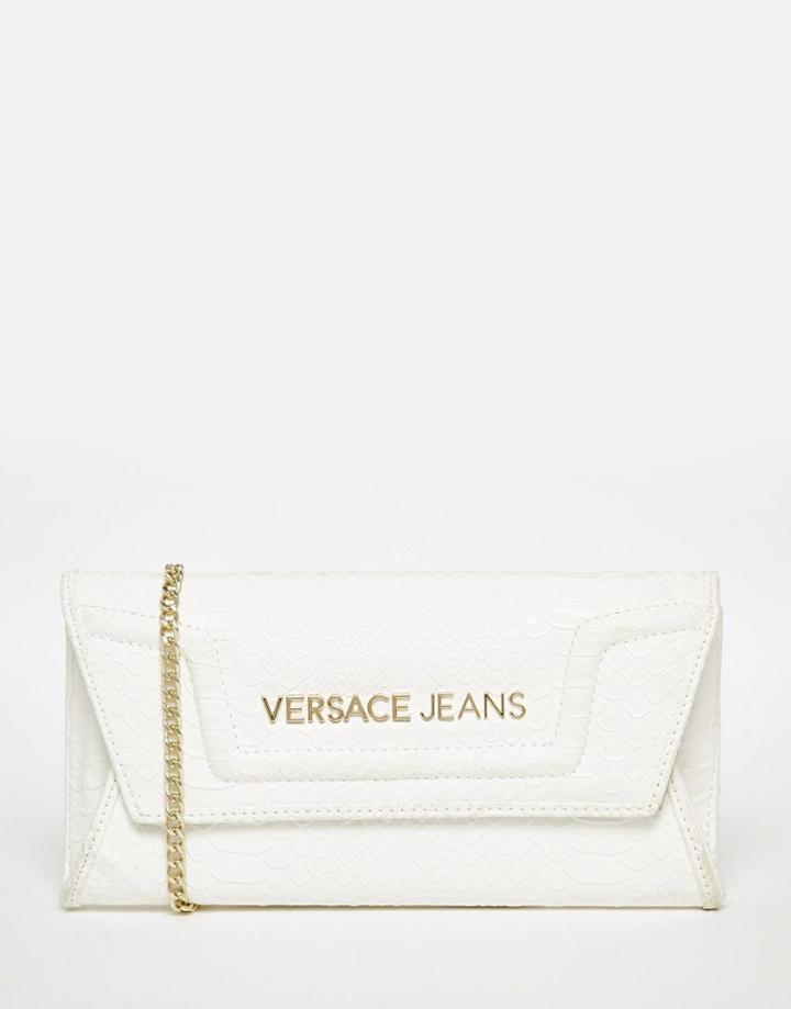 Versace Jeans White Envelope Crossbody Bag - White
