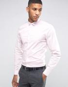 Asos Slim Shirt With Stretch In Dusty Pink - Pink