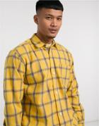 Pull & Bear Checked Shirt In Yellow