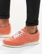 Asos Retro Sneakers In Relaxed Pink Faux Suede - Pink