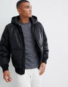 Love Moschino Padded Zip Thru Windbreaker Jacket In Hollogram - Black
