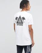 Asos Longline T-shirt With Triangle Chest And Back Print In White - White