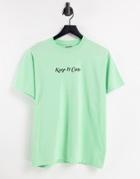 Heartbreak 'keep It Cute' Slogan T-shirt-green