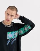 Nothing Is Sacred Long Sleeve Printed Top In Black