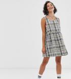 Collusion Check Drop Armhole Smock Mini Dress - Multi