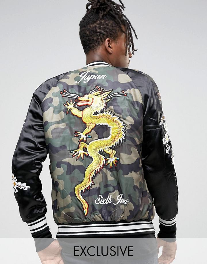 Sixth June Souvenir Bomber Jacket - Green