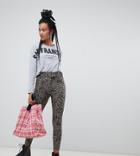 River Island Belted Leggings In Leopard Print - Multi