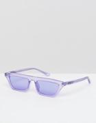 Quay Australia Finesse Slim Square Sunglasses In Purple - Pink