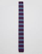 Original Penguin Knitted Striped Tie - Purple