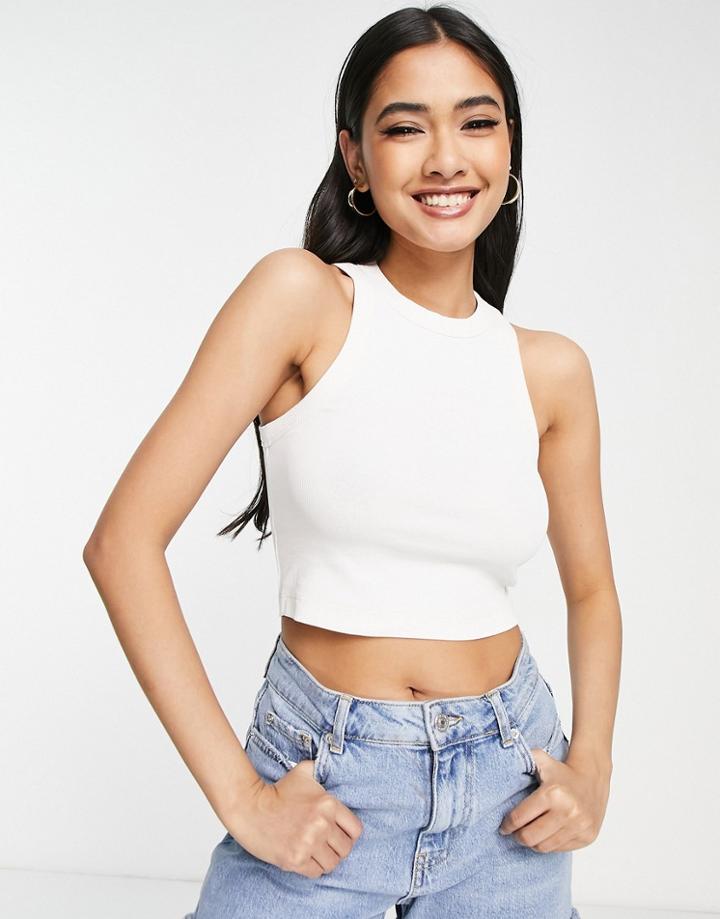 & Other Stories Organic Cotton Ribbed Tank Top In White