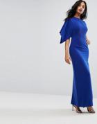 Aq/aq One Shoulder Structured Gown - Blue