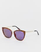 Quay Australia Honey Cat Eye Sunglasses In Tort-brown