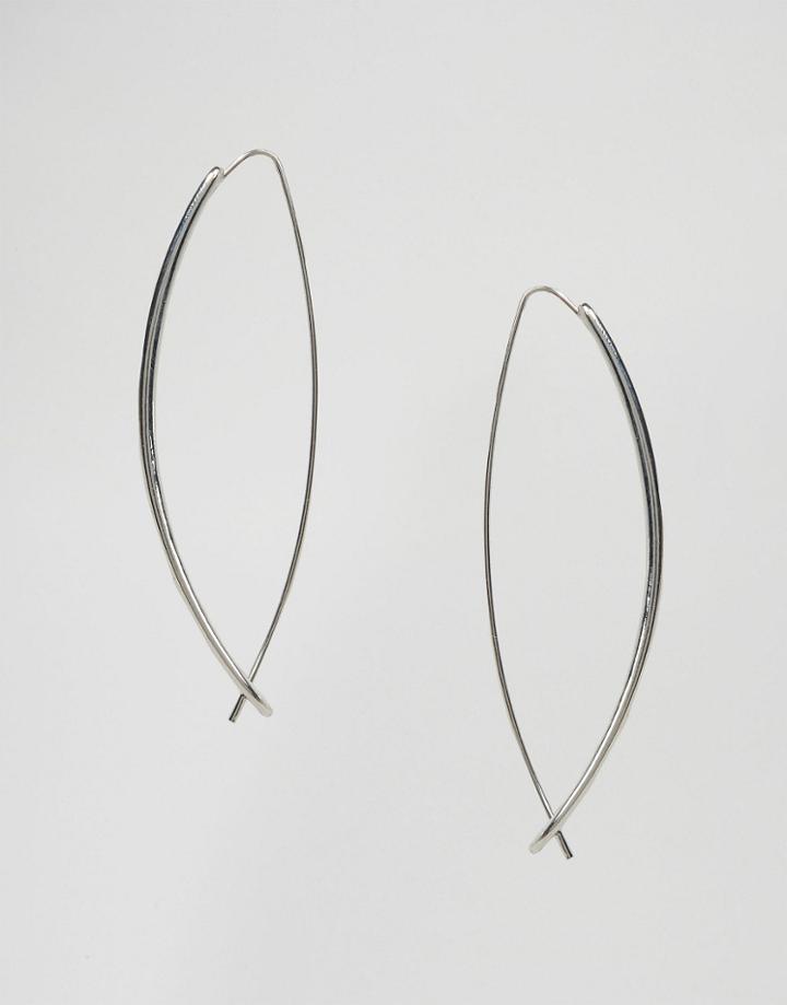 Designb Drop Through Earrings - Silver
