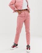 Signature 8 Cord Mom Jeans-pink