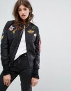 Alpha Industries Ma-1 Tt Bomber Jacket With Patches - Black