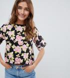 Asos Design Petite T-shirt In Mixed Floral Print - Multi