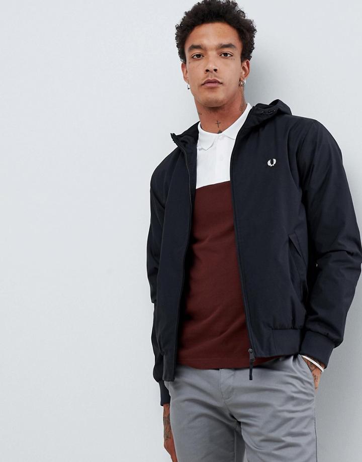 Fred Perry Hooded Brentham Jacket In Black - Black