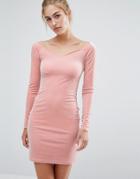 Miss Selfridge Velvet Sweetheart Dress - Pink