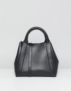 Asos Design Mini Tuck Side Bonded Shopper Bag - Black