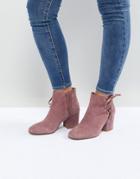 Hudson London Else Pink Suede Ankle Boots - Pink