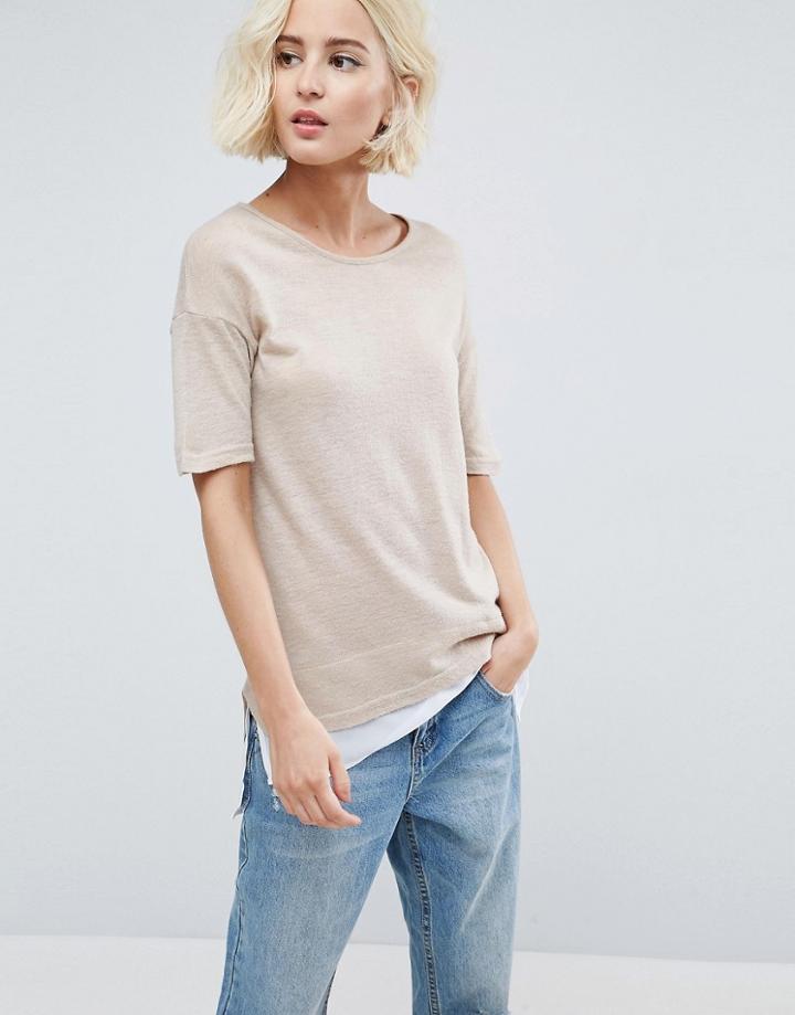 B.young Double Layer T-shirt - Beige
