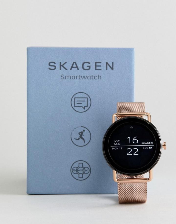 Skagen Connected Skt5002 Falster Mesh Display Smart Watch In Rose Gold - Gold