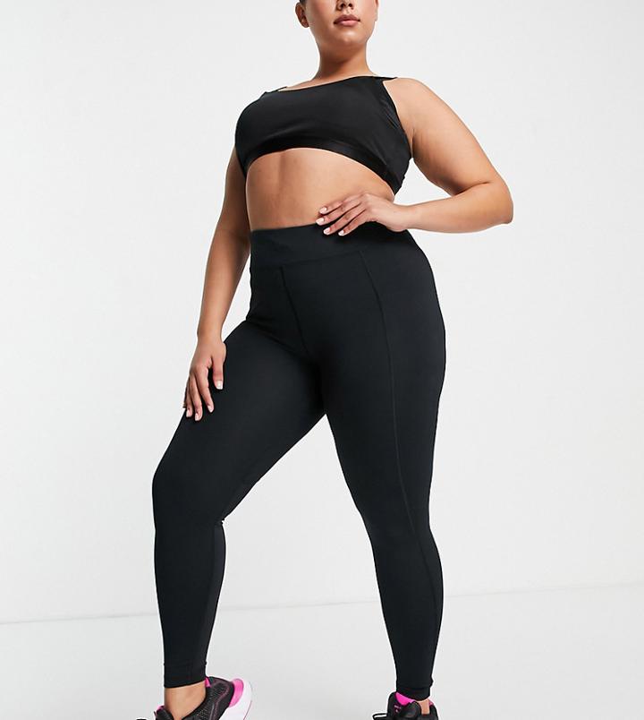 Asos 4505 Curve Icon Legging In Fleeceback-black