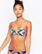 Beach Riot Diamond Frontier V Bandeau Bikini Top - Multi