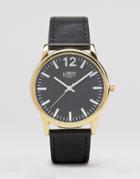 Limit Black Leather Watch With Black Dial Exclusive To Asos - Black