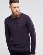 Lee Winter Crew Knit Sweater Maroon 2 Tone - Red