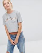 This Is Welcome Cropped T-shirt - Gray