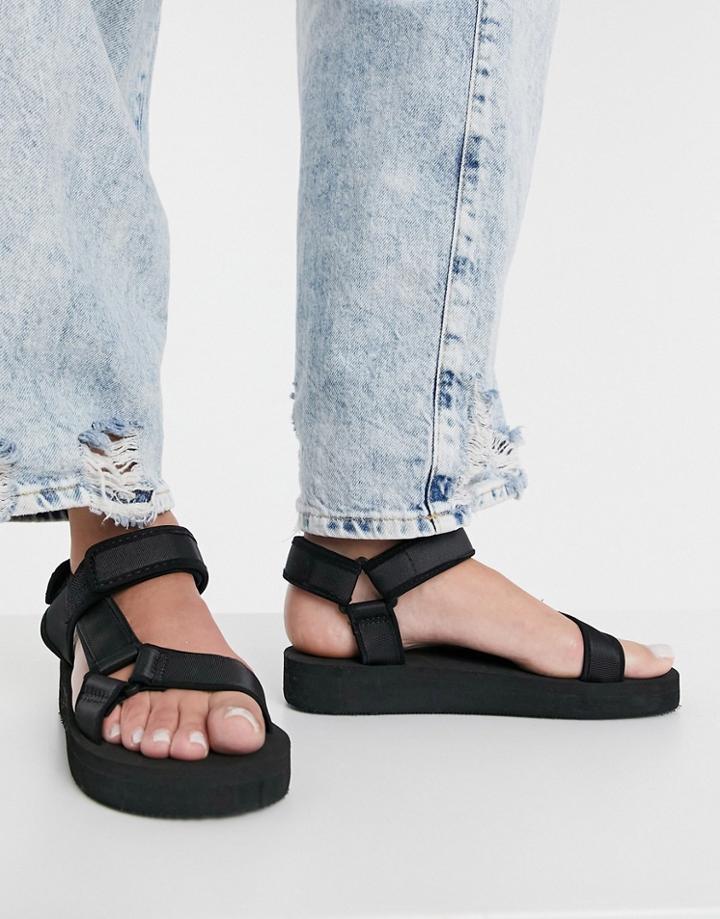 Asos Design Fix Up Sporty Sandals In Black