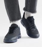 Asos Design Wide Fit Sneakers In Navy Mesh - Navy