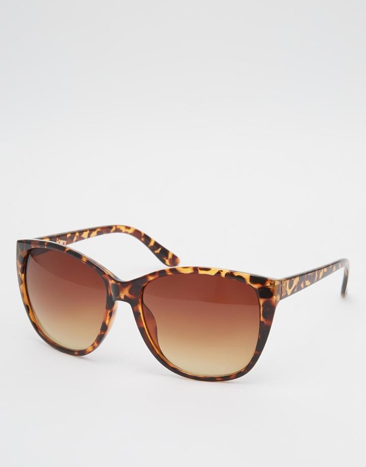 Pieces Round Sunglasses - Tan