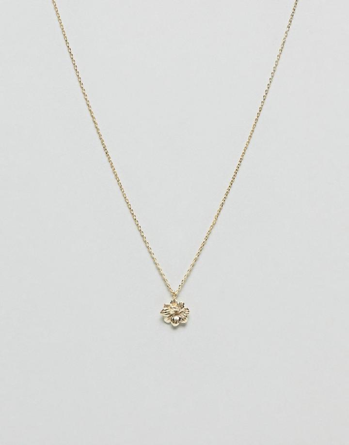 Orelia Lotus Pendant Necklace In Gold - Gold