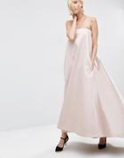 Asos White Extreme Bonded Bandeau Maxi Dress - Pink