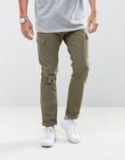 Bellfield Slim Fit Cargo Pants - Green