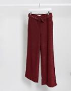 Vila Belted High Waisted Pants In Red-black