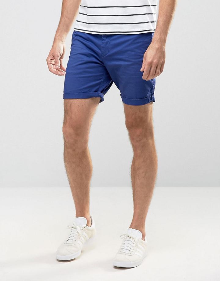 Scotch And Soda Poplin Chino Shorts - Blue