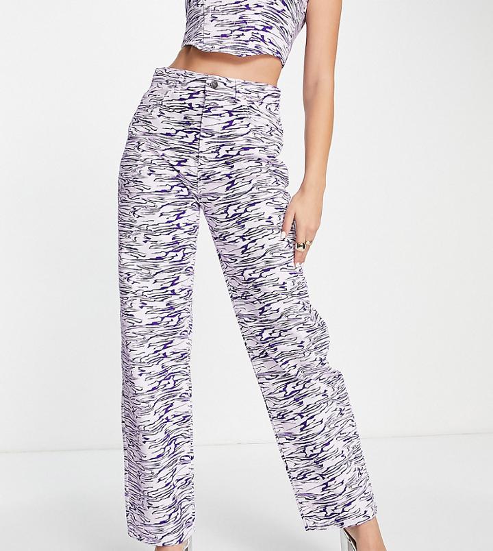 Asyou Dad Jean In Purple Zebra Print - Part Of A Set-multi