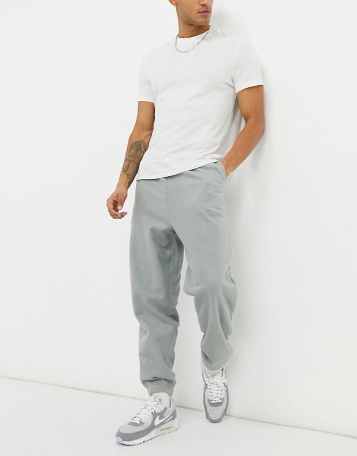 Asos Design Co-ord Oversized Polar Fleece Sweatpants In Gray-grey