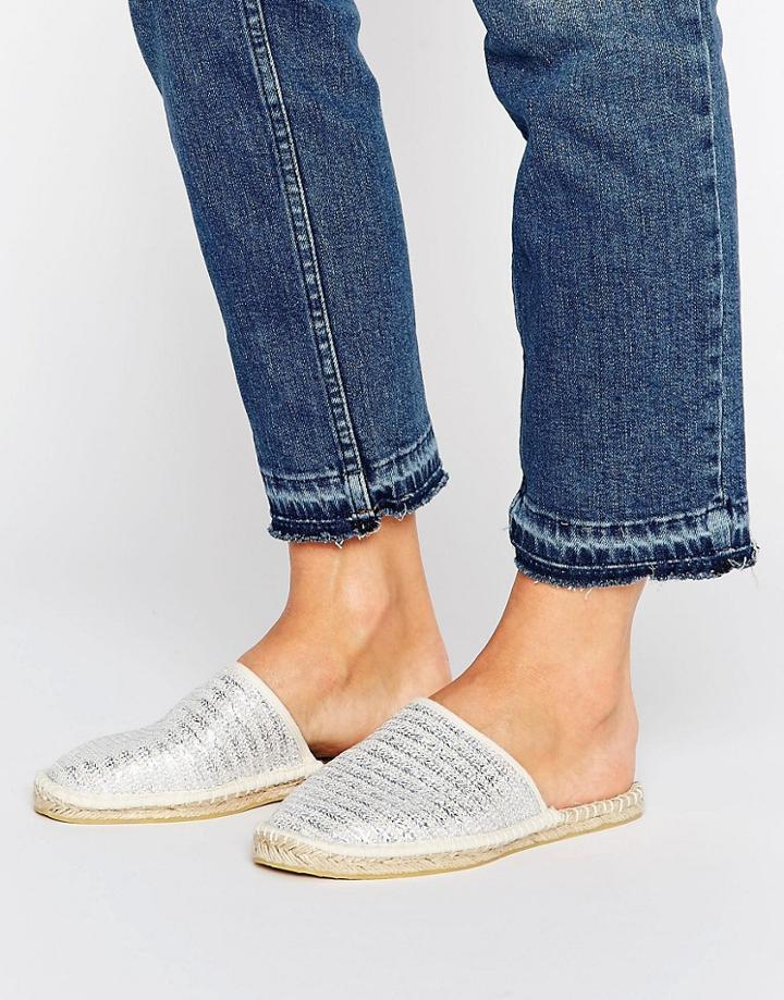 Asos Jealousy Mule Espadrilles - Silver