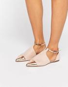 Asos Leeds Pointed Ballet Flats - Beige