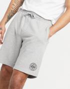 Vans Logo Fleece Shorts In Gray-grey