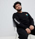 Asos Design Plus Polaroid Relaxed Long Sleeve T-shirt - Black