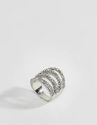 Designb Silver Crystal Multi Ring - Silver