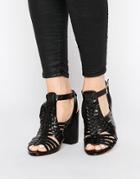 New Look Weave Block Heel Sandals - Black