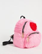 Skinnydip Mini Alba Heart Backpack In Pink-black