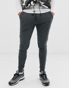 Asos Design Skinny Sweatpants In Washed Black - Black